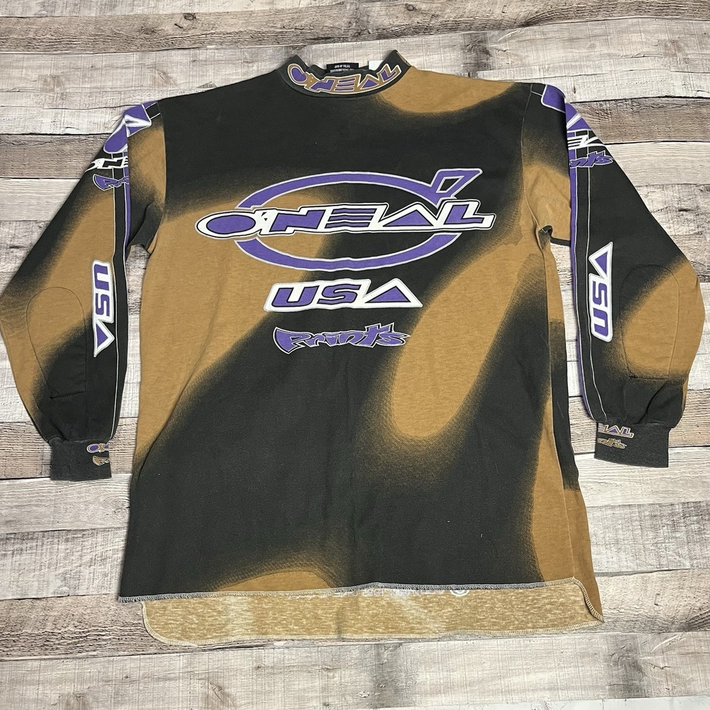 O Neal Jersey Men's Size XL Brown Black Vintage 90s Motocross Dirt Bike Apparel